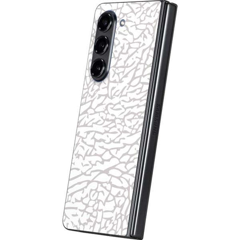 Elephant Print White Galaxy Z Fold5 5G Skin
